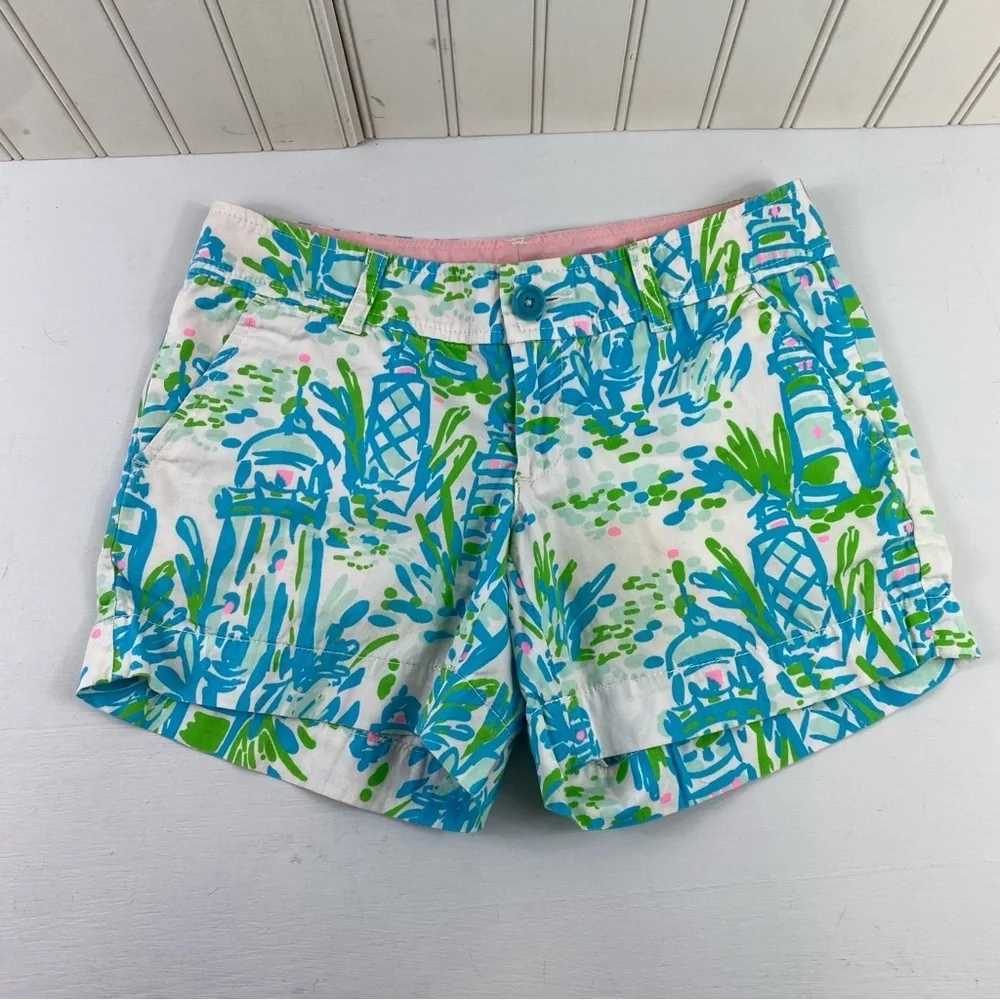 Lilly Pulitzer Women’s Colorful Tropical Beachy‎ Printed Shorts Sz 0